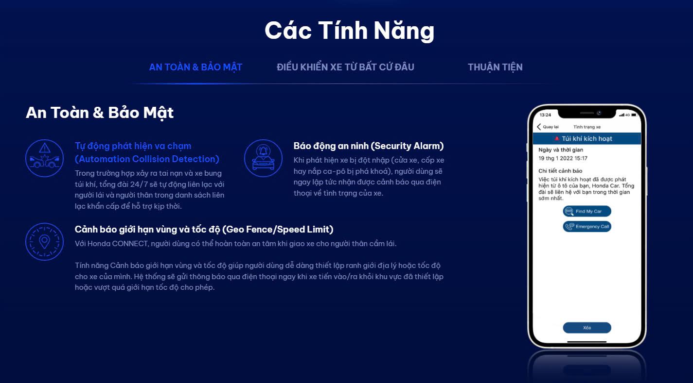 Ứng dụng Honda Connect trên Honda CR-V 2026