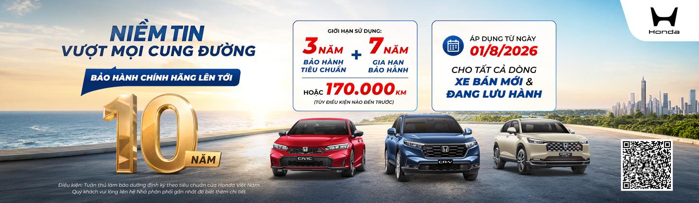 Honda Ô tô Gia hạn Bảo hành lên đến 10 năm 