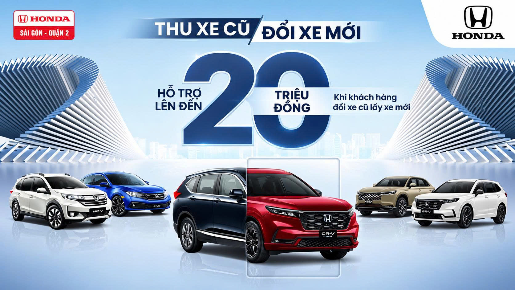 Chương trình hỗ trợ thu cũ - đổi mới Xe Ô tô Chính hãng của nhà Honda 