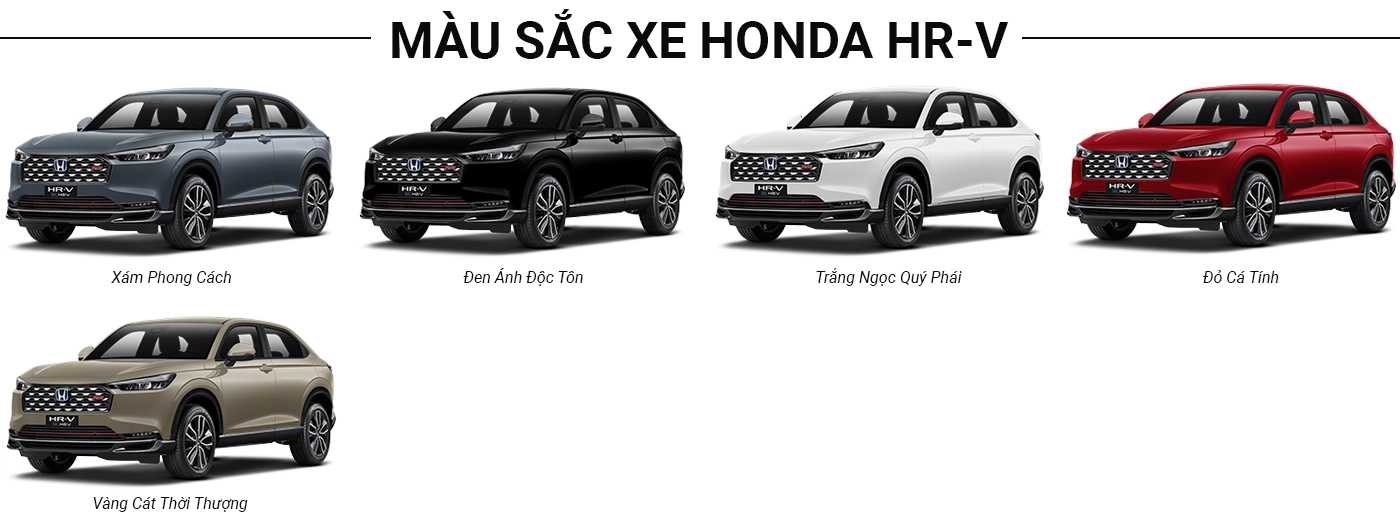 Các màu ngoại thất của Honda HR-V 2026