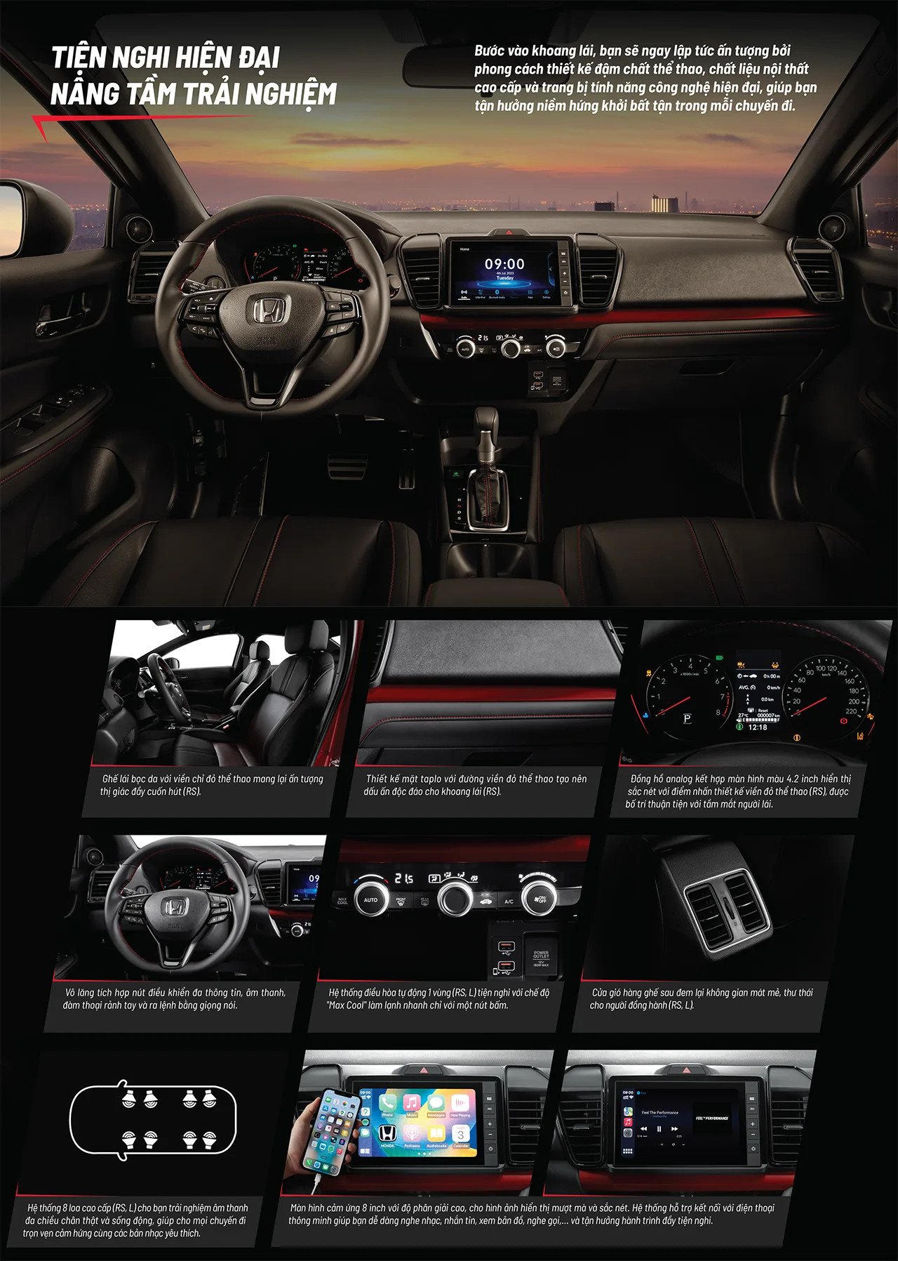 Nội thất Honda City 2026