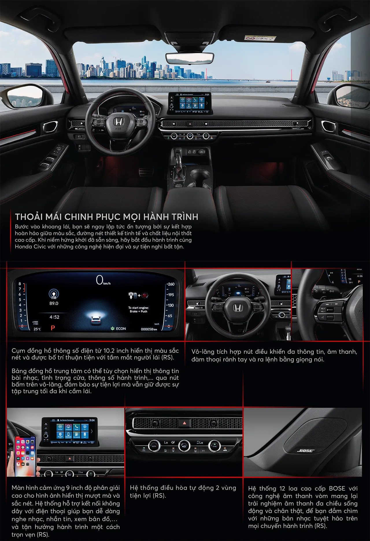 Nội thất của Honda Civic 2026