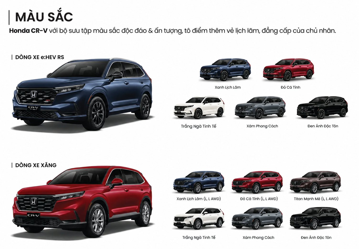 MÀU SẮC HONDA CRV 2026