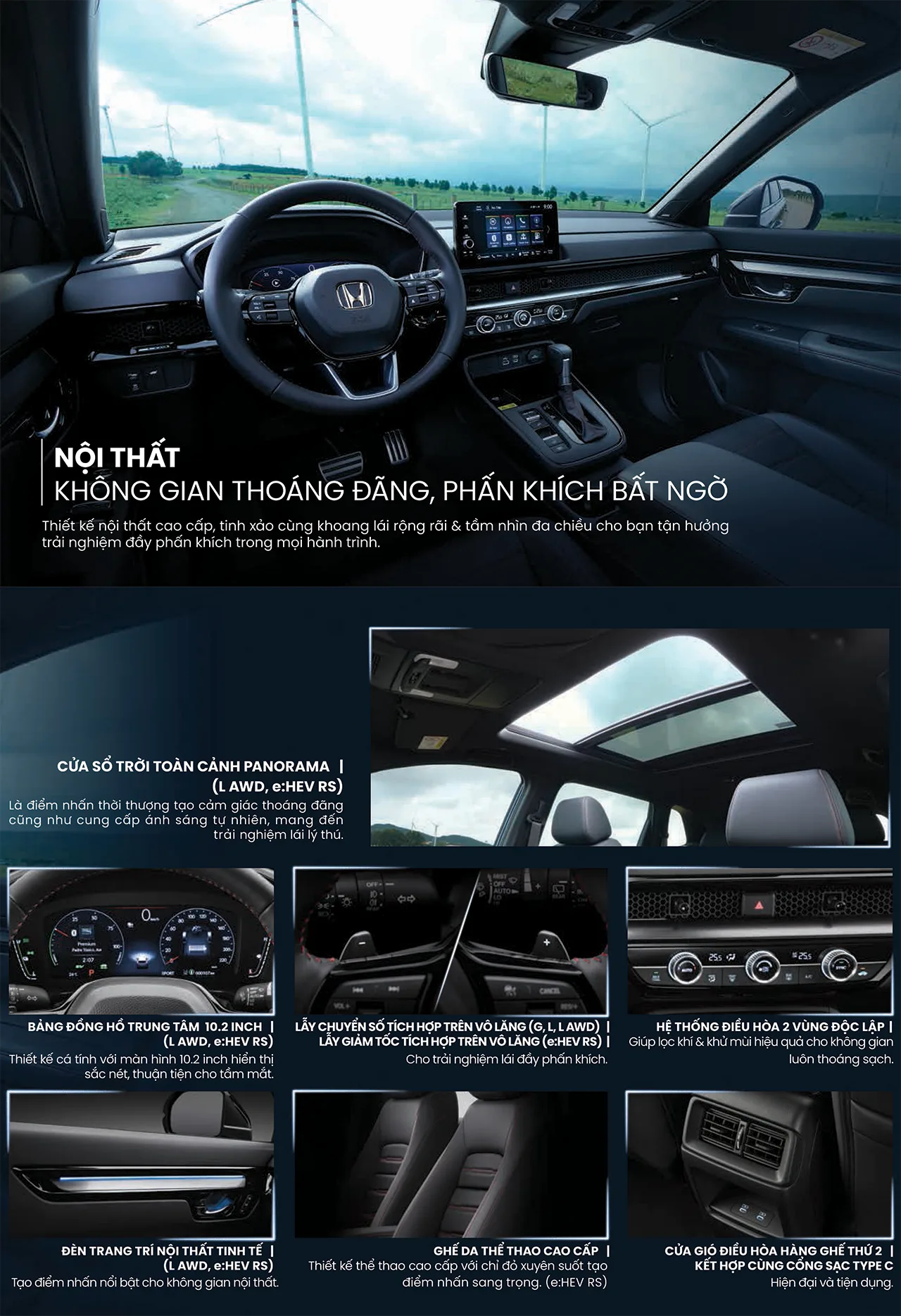 Nội thất honda crv 2026