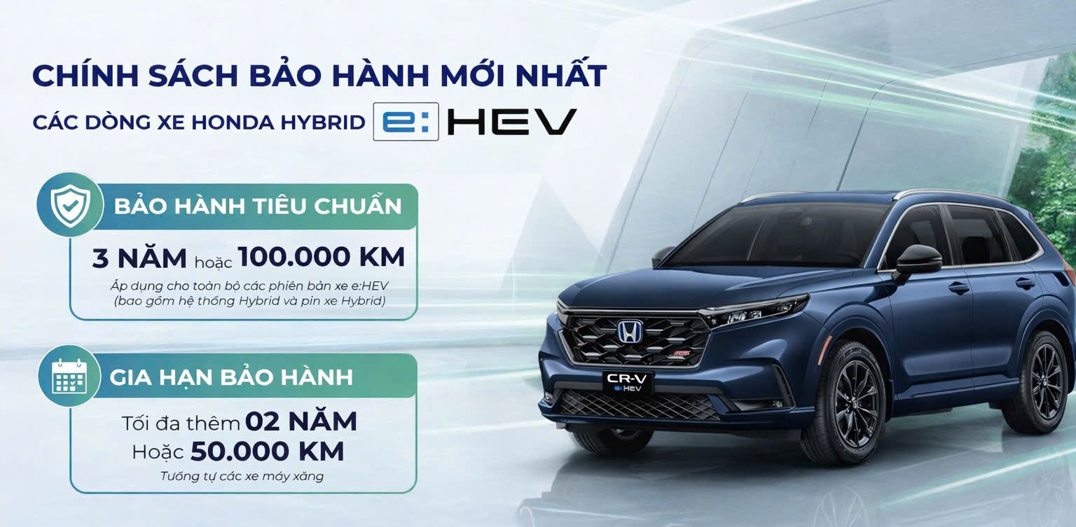 Cập nhật chính sách Bảo hành Pin Hybird cho các dòng xe Honda Ô tô 2026