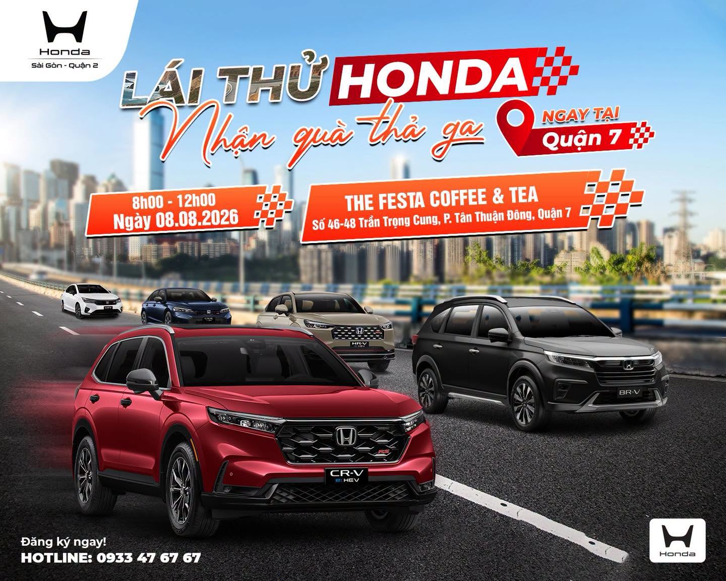 Chương trình lái thử các dòng xe của Đại Lý Honda Ô tô Quận 2 tại Quận 7